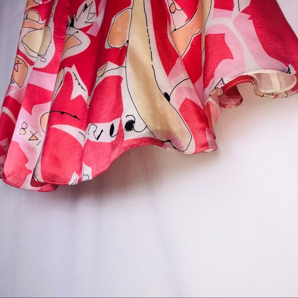 Tocca Abstract Print 100% Silk Skirt Size 0 - Picture 2 of 6